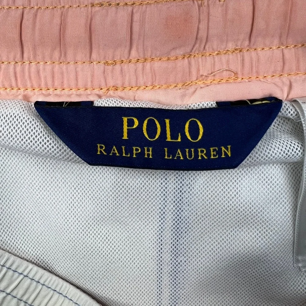 Polo Ralph Lauren Men Small Cream Swim Trunks Mesh Liner Shorts Beach Resort